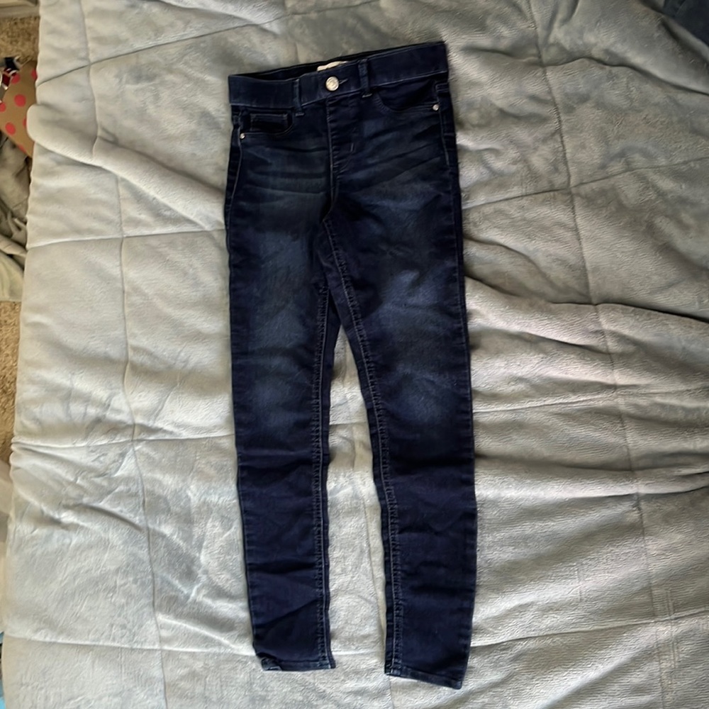 Jordache Size 10/12 Large Blue Jeggings Jean Leggings with Back Pockets Stretchy